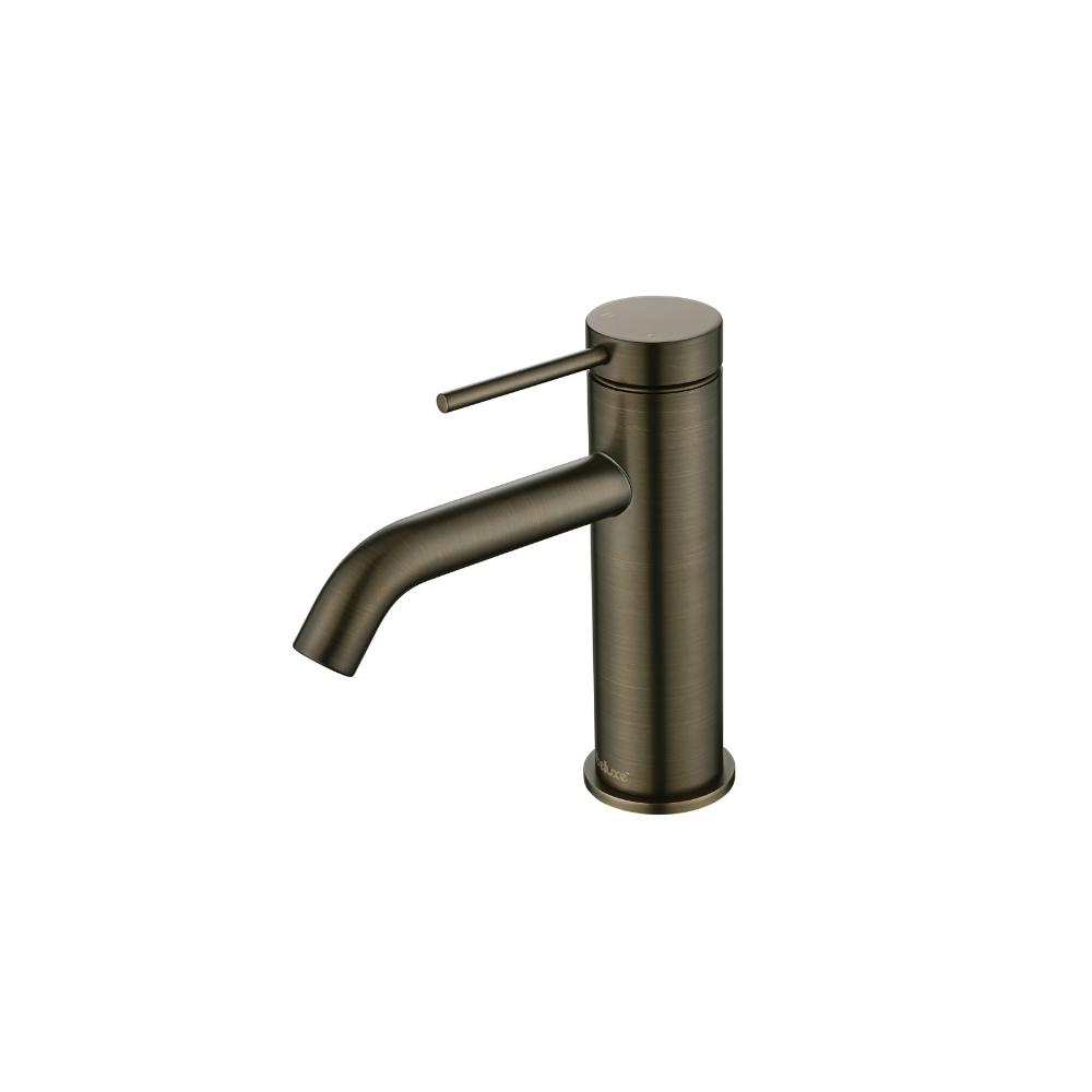 Riva SS Basin Mixer Tap with Curved Spout - Signature Bronze