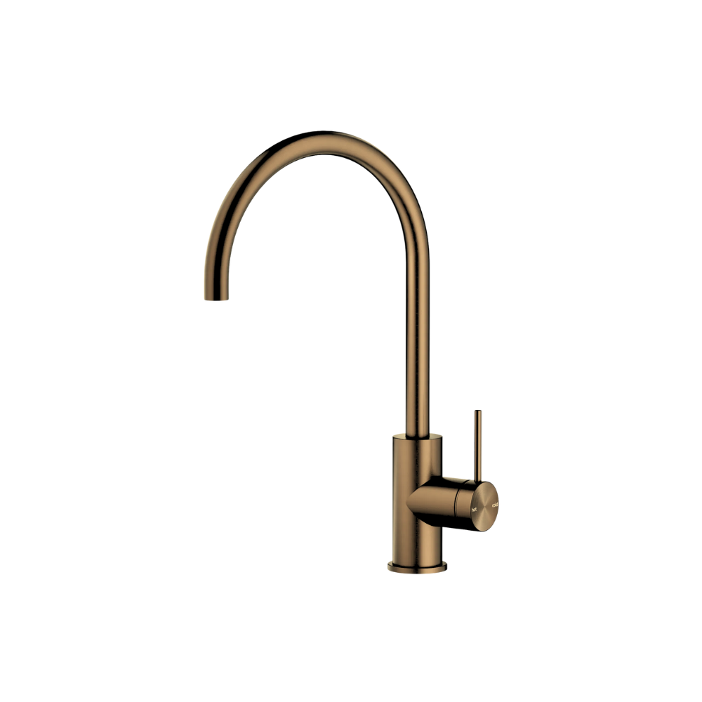 Riva SS Gooseneck Sink Mixer - Signature Bronze
