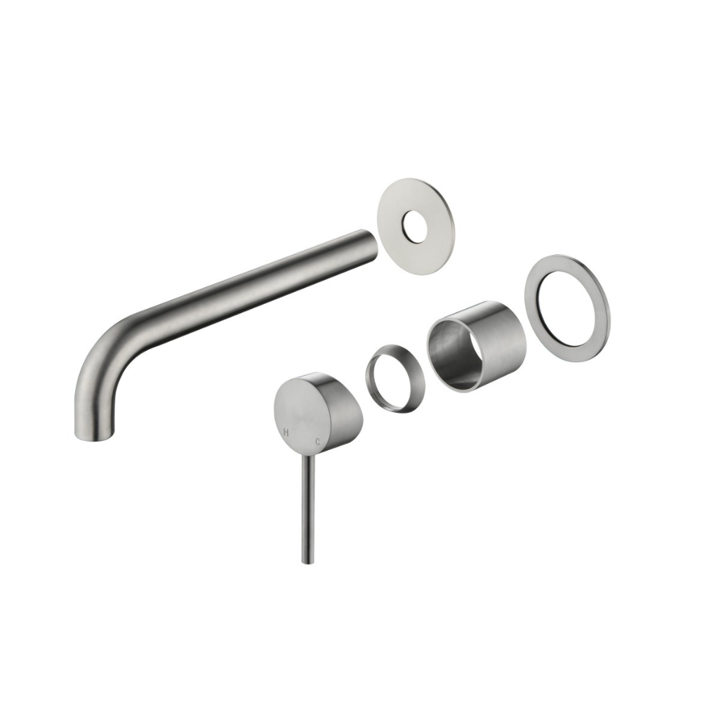 Riva SS Curved Spout & Mixer Trim Kit - Brushed Nickel
