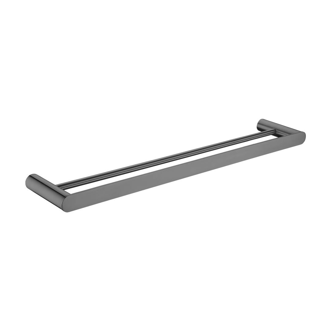 Gio Double Towel Rail – Brushed Gunmetal