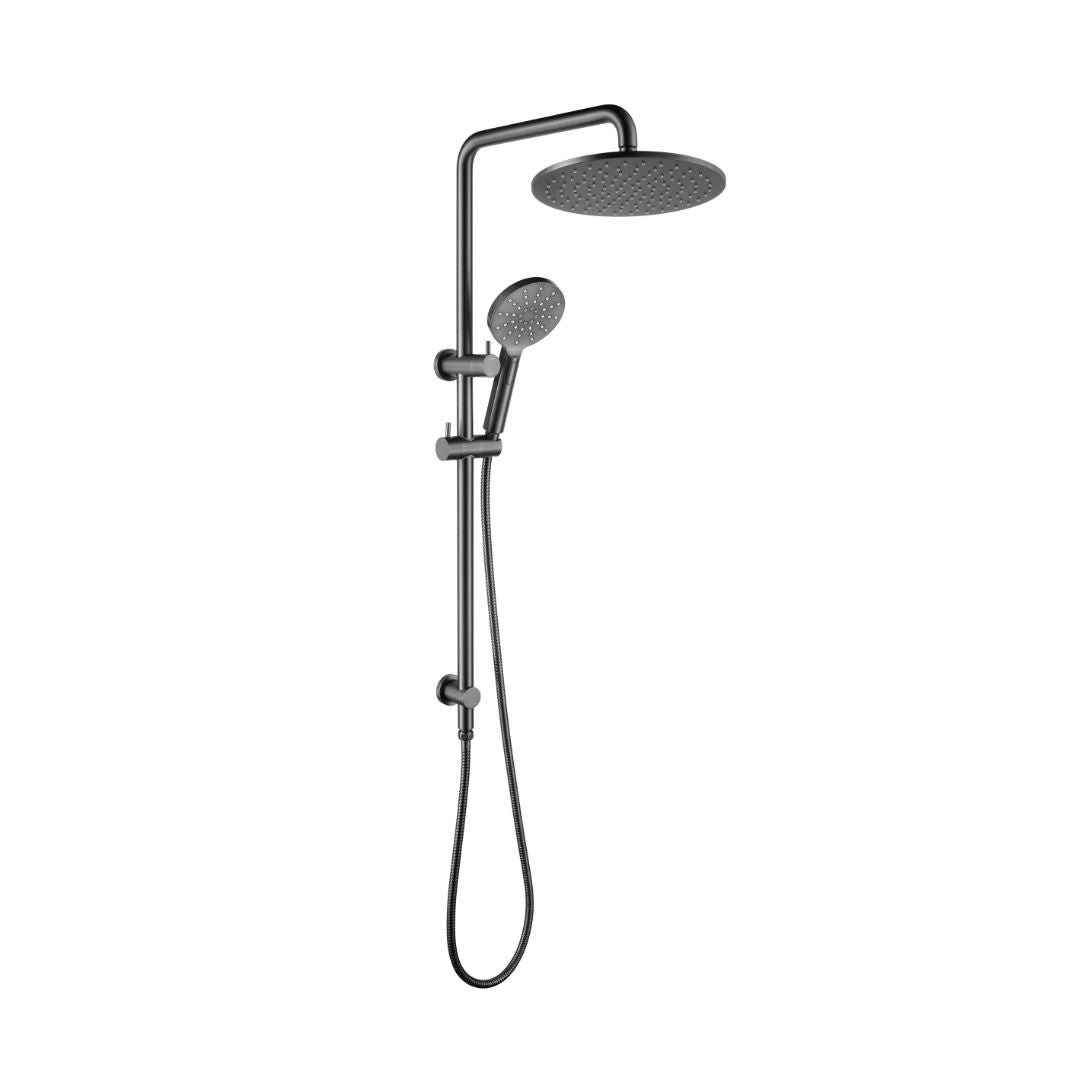 Riva Shower Rail Set - Brushed Gunmetal