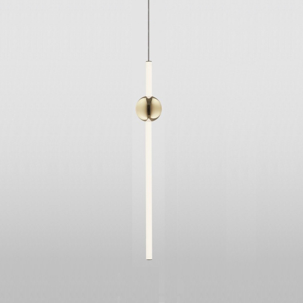 Dita Linear Pendant Vertical, White with Gold