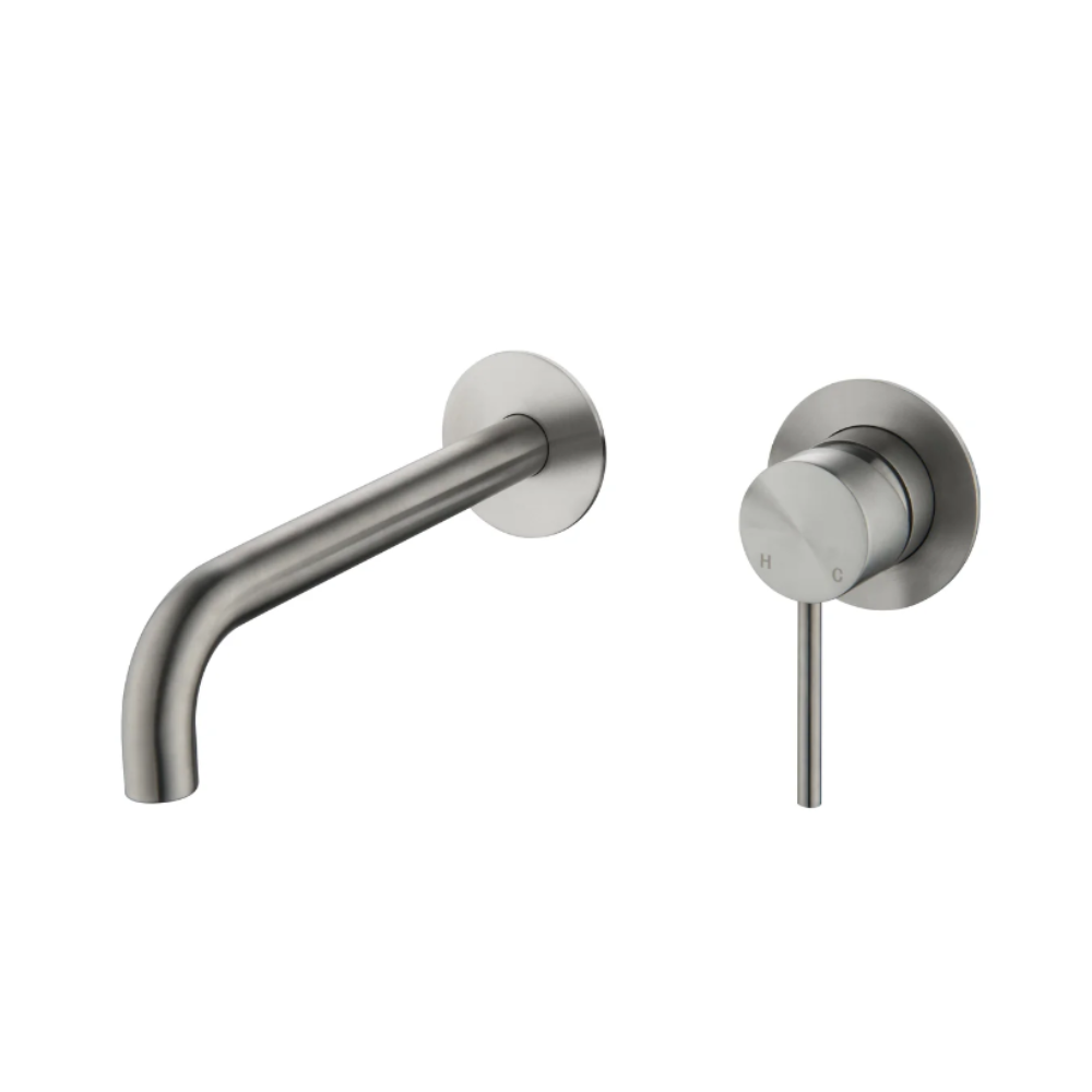 Riva SS Curved Spout and Mixer - Brushed Nickel