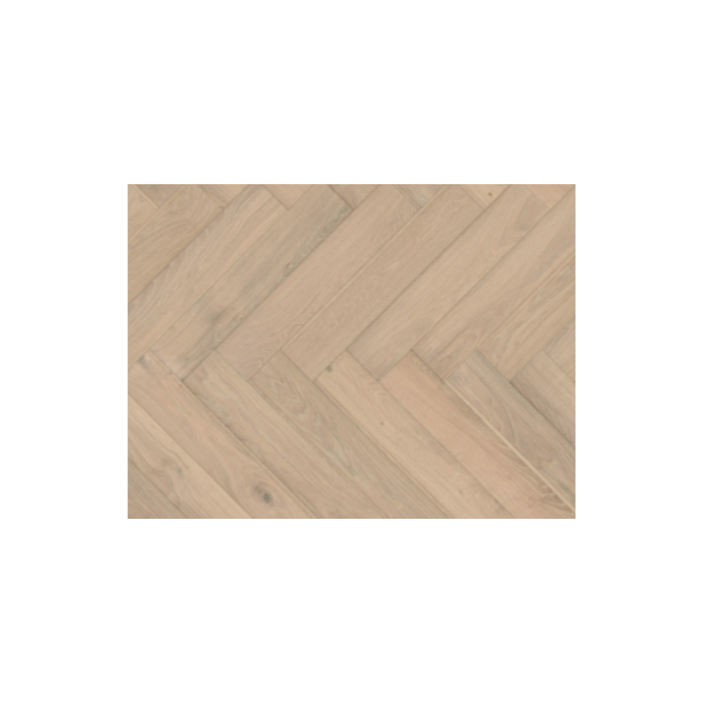 Herringbone Select Oak Timber Flooring - White Lime