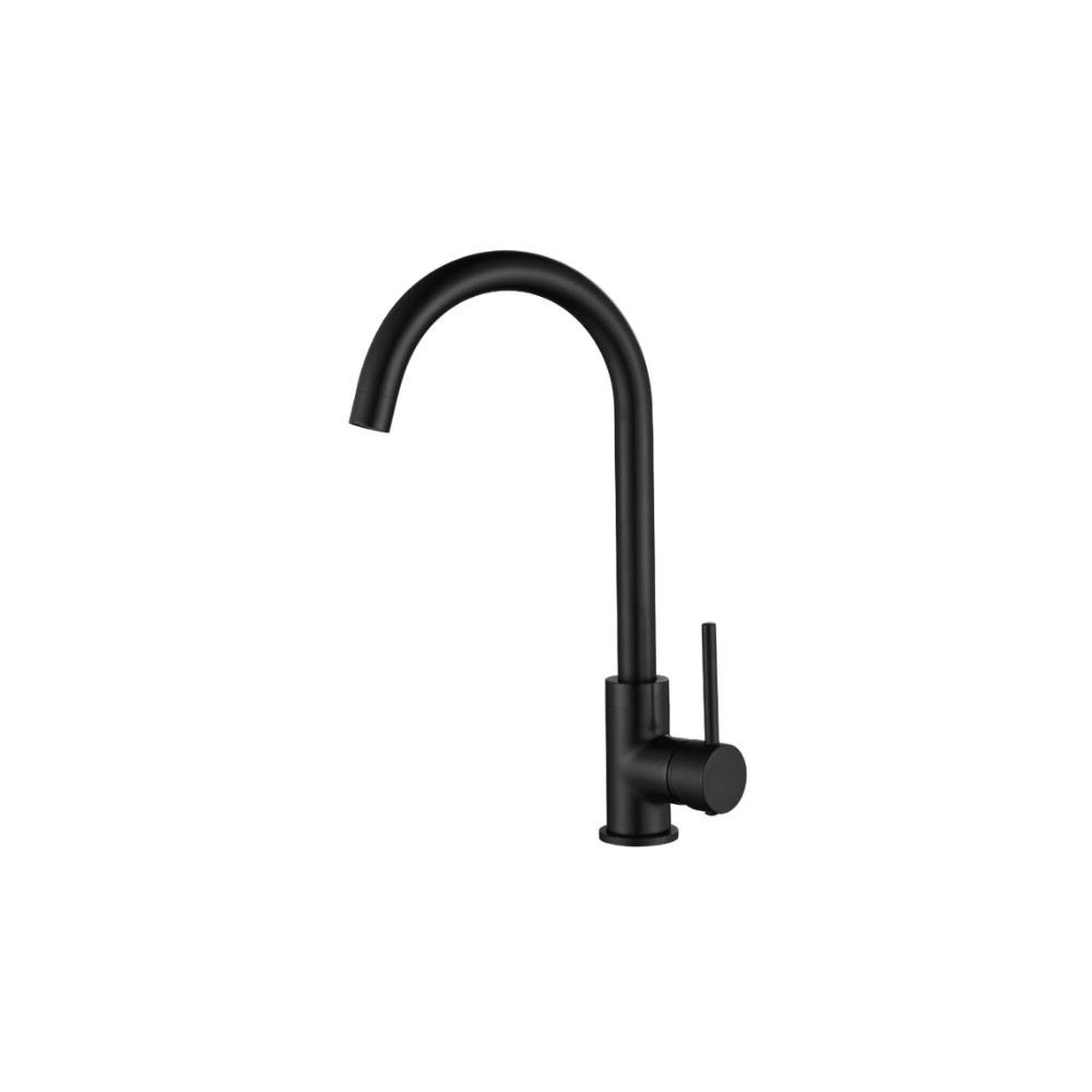 Riva Gooseneck Sink Mixer – Matte Black