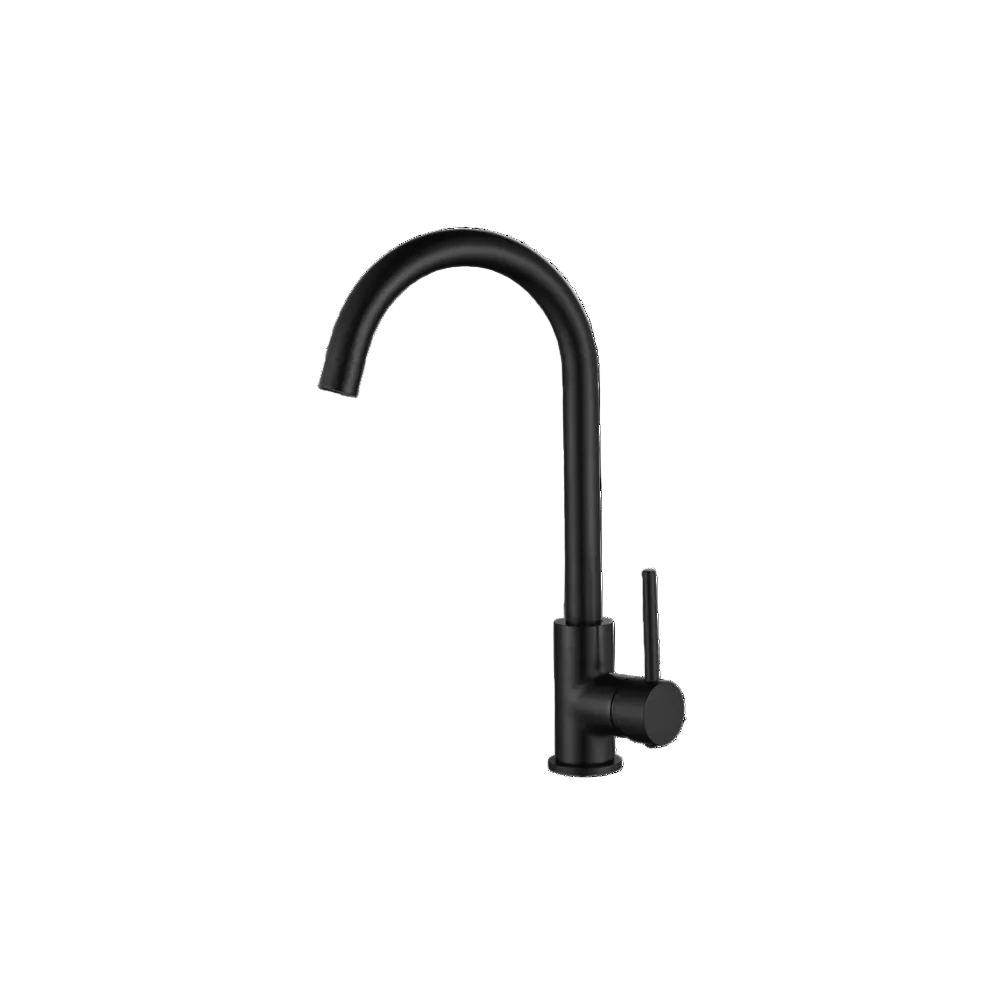 Riva Gooseneck Sink Mixer – Matt Black