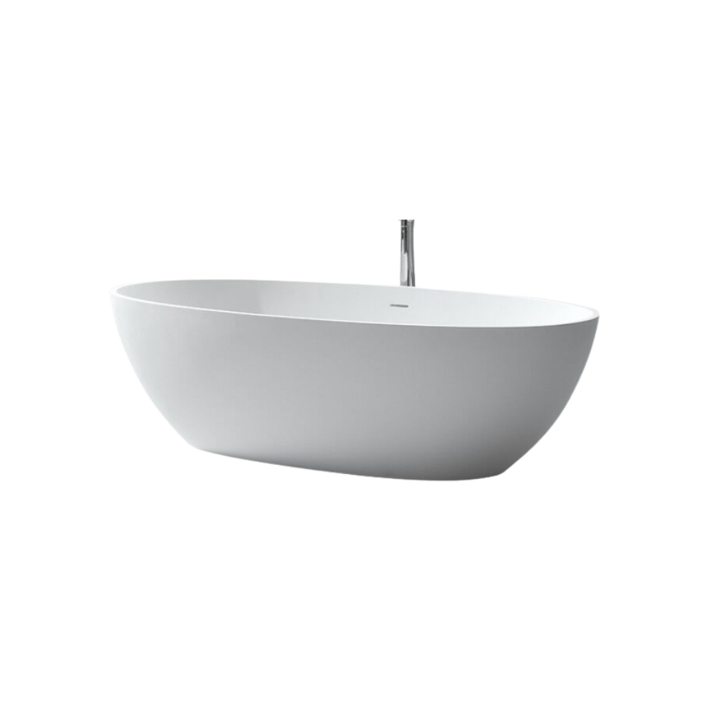 Parma Freestanding Oval Solid Surface Matte White Bathtub