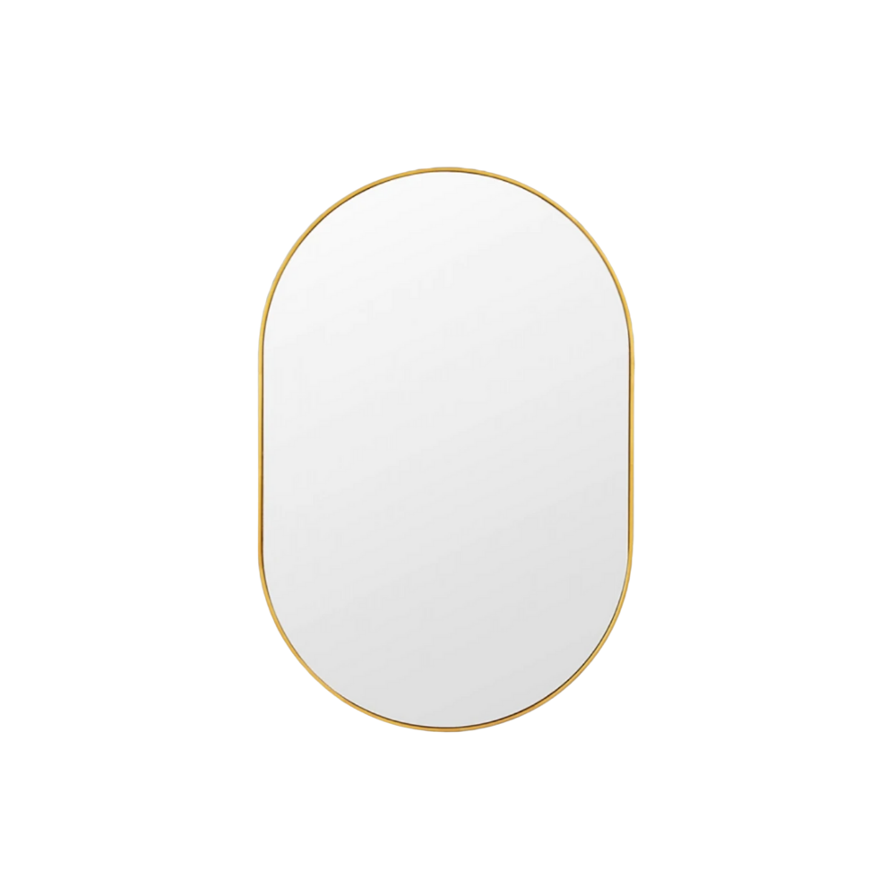 Sorrento Oval Mirror 600x1000 – Gold Anodised
