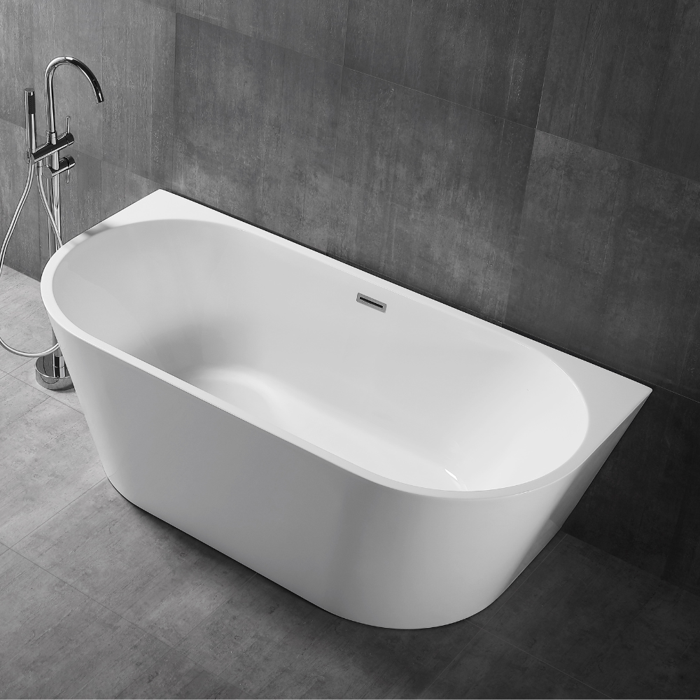 Nova Matte Freestanding Back To Wall Bathtub