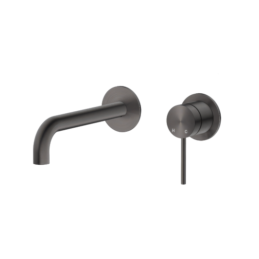 Riva SS Curved Spout & Mixer TRIM KIT - Brushed Gunmetal