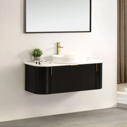 Navona Forma 1200mm Black Fluted Wall Hung Vanity