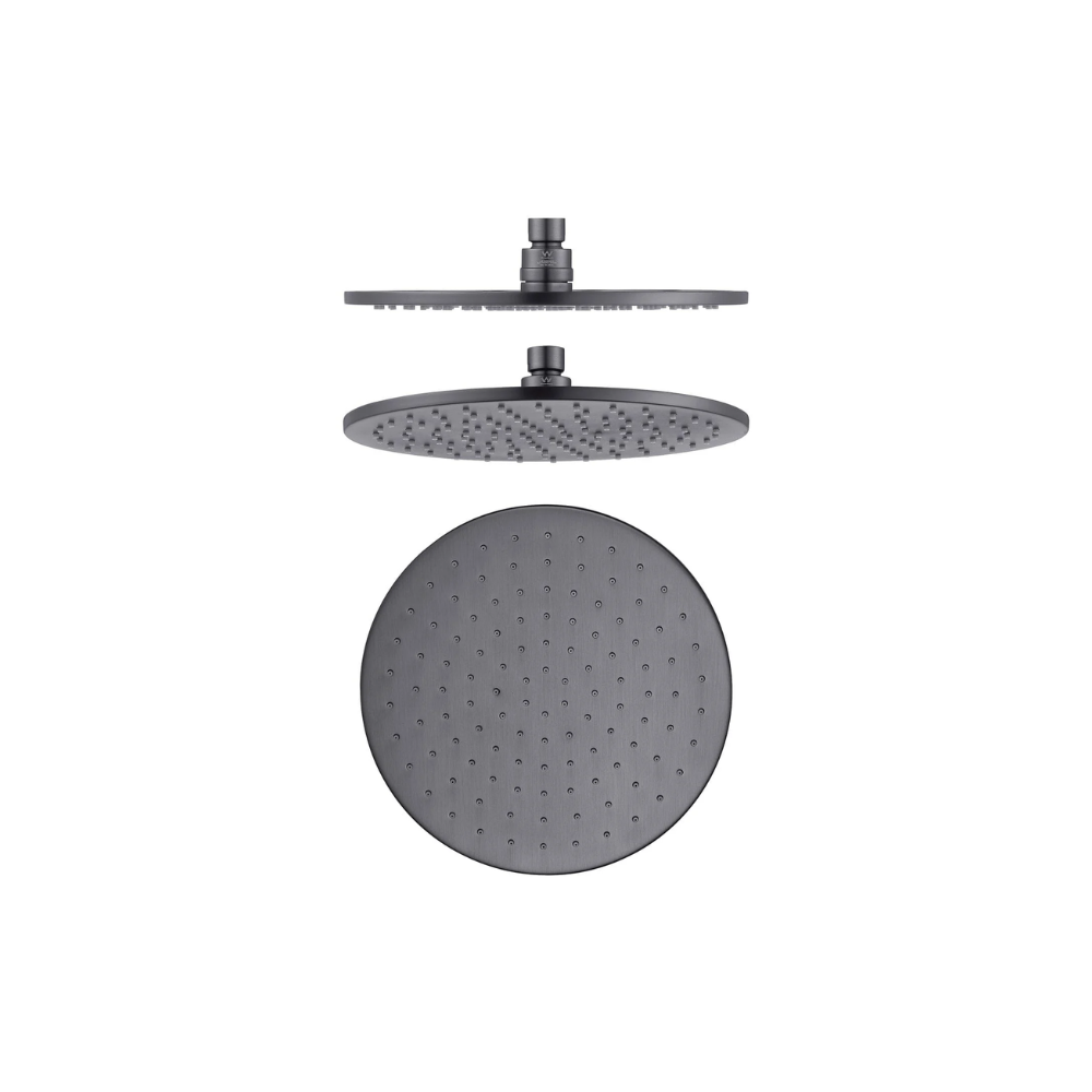 Riva Round Shower Head - Brushed Gunmetal