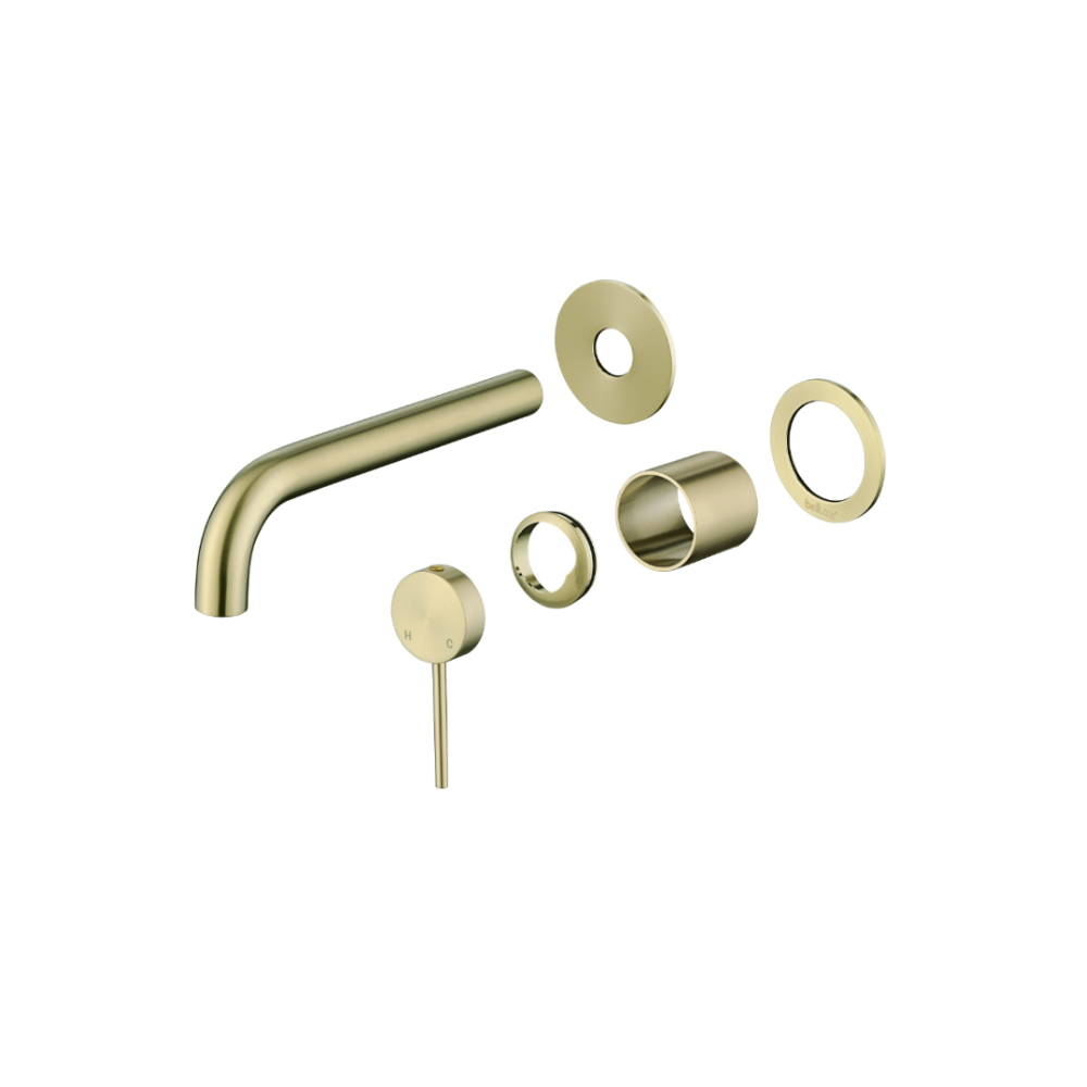 Riva SS Curved Spout & Mixer TRIM KIT - Brushed Champagne Gold