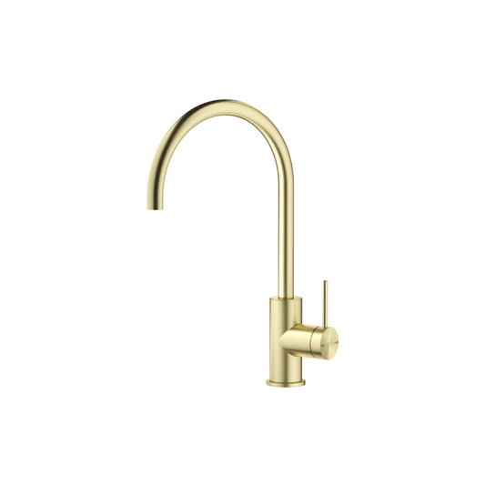 Riva SS Gooseneck Sink Mixer - Brushed Champagne Gold