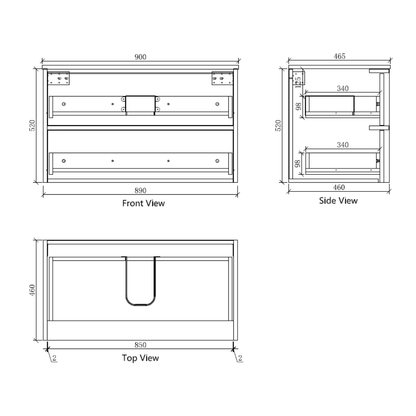 Navona Shaker 900mm Wall Hung Vanity