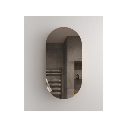 Luna Oval Mirror Frameless Shaving Cabinet 450x150x900mm