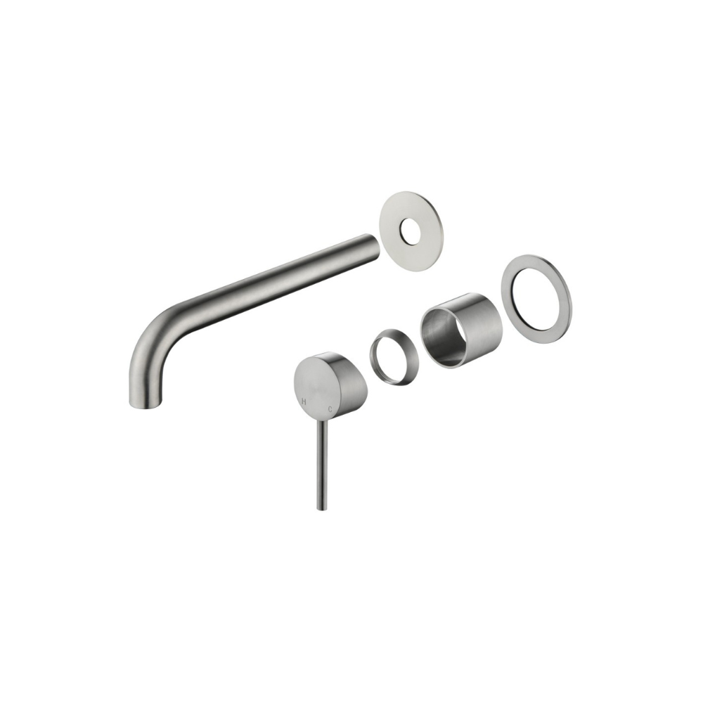 Riva SS Curved Spout & Mixer TRIM KIT - Brushed Nickel