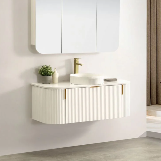 Navona Forma 1200mm White Fluted Wall Hung Vanity