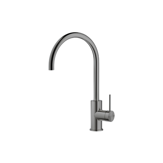 Riva SS Gooseneck Sink Mixer - Brushed Gunmetal
