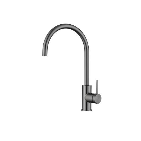 Riva SS Gooseneck Sink Mixer - Brushed Gunmetal
