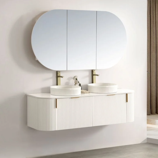 Navona Forma 1500mm White Fluted Wall Hung Vanity