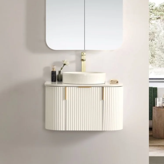 Navona Forma 750mm White Fluted Wall Hung Vanity