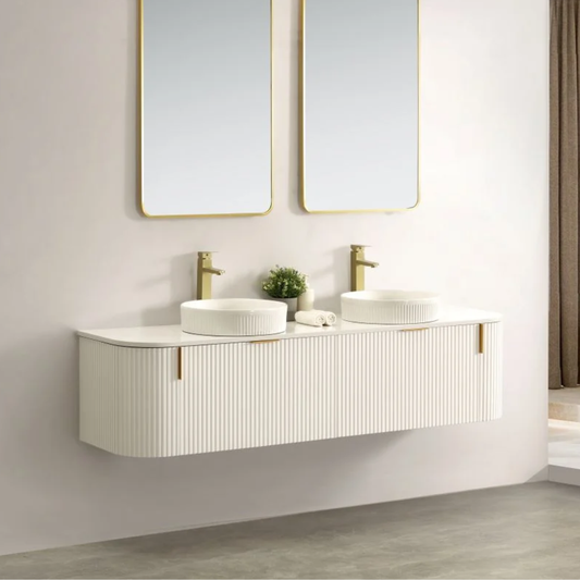 Navona Forma 1800mm White Fluted Wall Hung Vanity