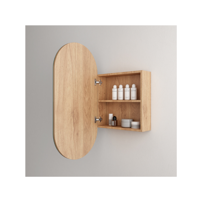 Luna Oval Mirror Frameless Shaving Cabinet 450x150x900mm