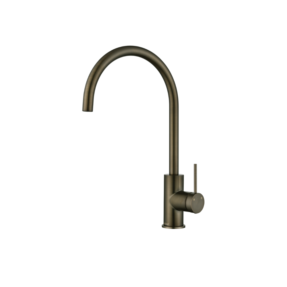 Riva SS Gooseneck Sink Mixer - Signature Bronze