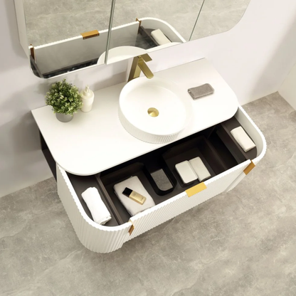 Navona Forma 1200mm White Fluted Wall Hung Vanity