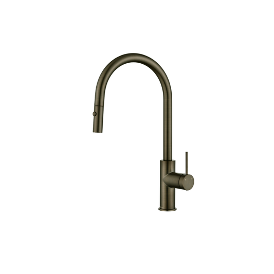 Riva SS Gooseneck Sink Mixer with Pull Out Spray -