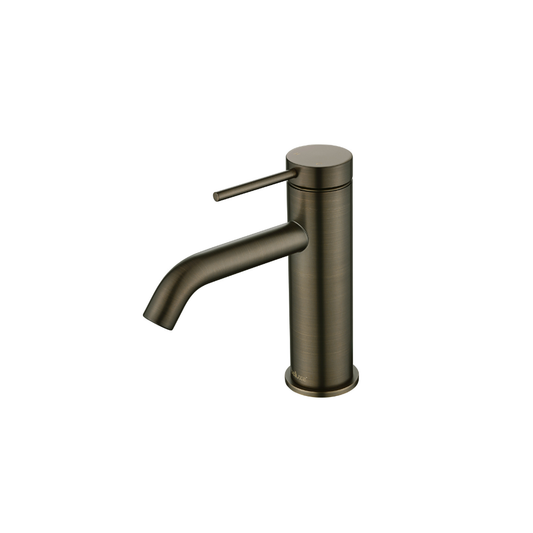Riva SS Basin Mixer Tap with Curved Spout - Signature Bronze