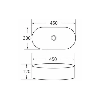 Oval Top Mount Basin Matte White