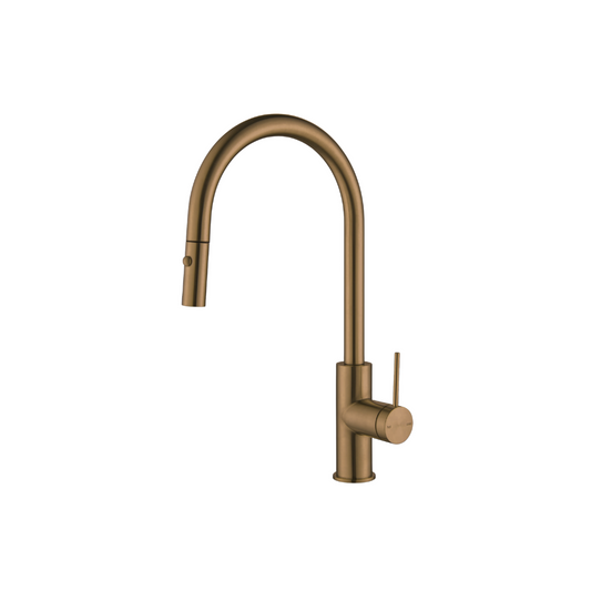 Riva SS Gooseneck Sink Mixer with Pull Out Spray -
