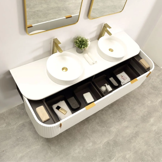 Navona Forma 1800mm White Fluted Wall Hung Vanity