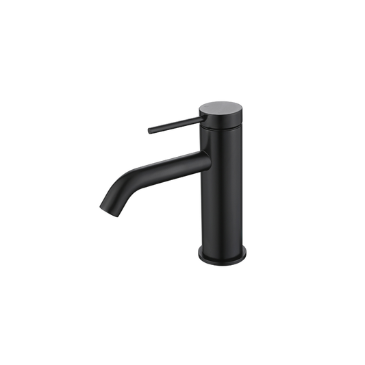 Riva SS Basin Mixer Tap with Curved Spout - Carbon