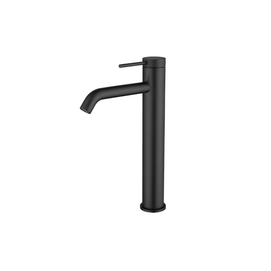 Riva SS Tall Basin Mixer Tap with Curved Spout - Carbon