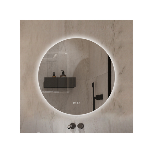 Amalfi Circle Frameless LED Mirror 800x35x800mm.