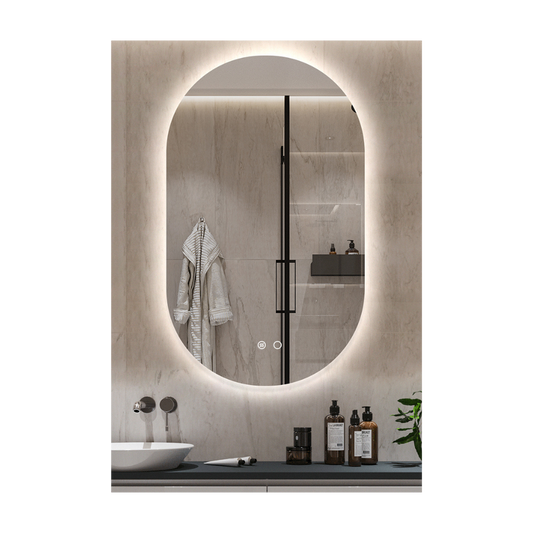 Sorrento Oval Frameless LED Mirror 600x35x1000mm.