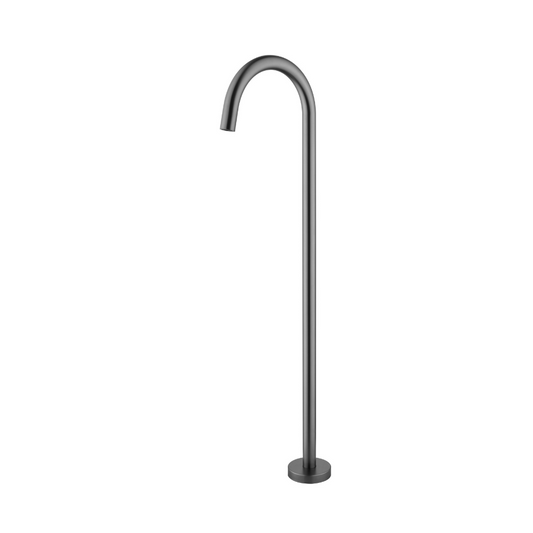 Riva Round Freestanding Bath Spout – Brushed Gunmetal