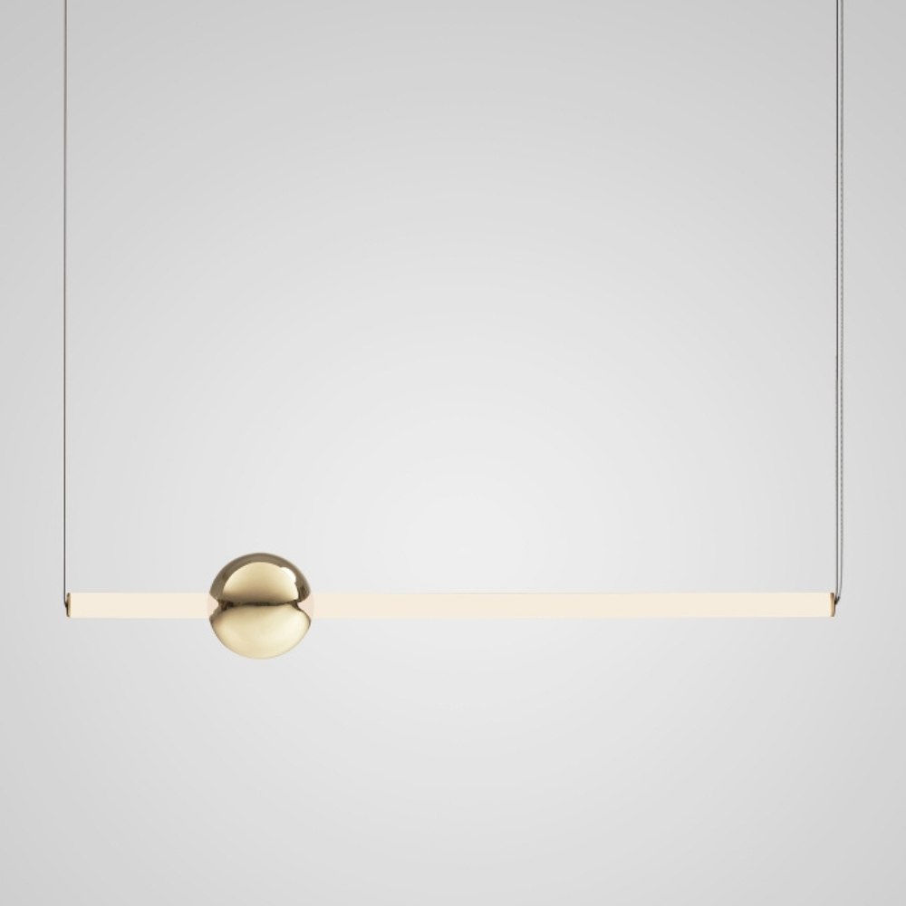 Dita Linear Pendant Horizontal, White with Gold