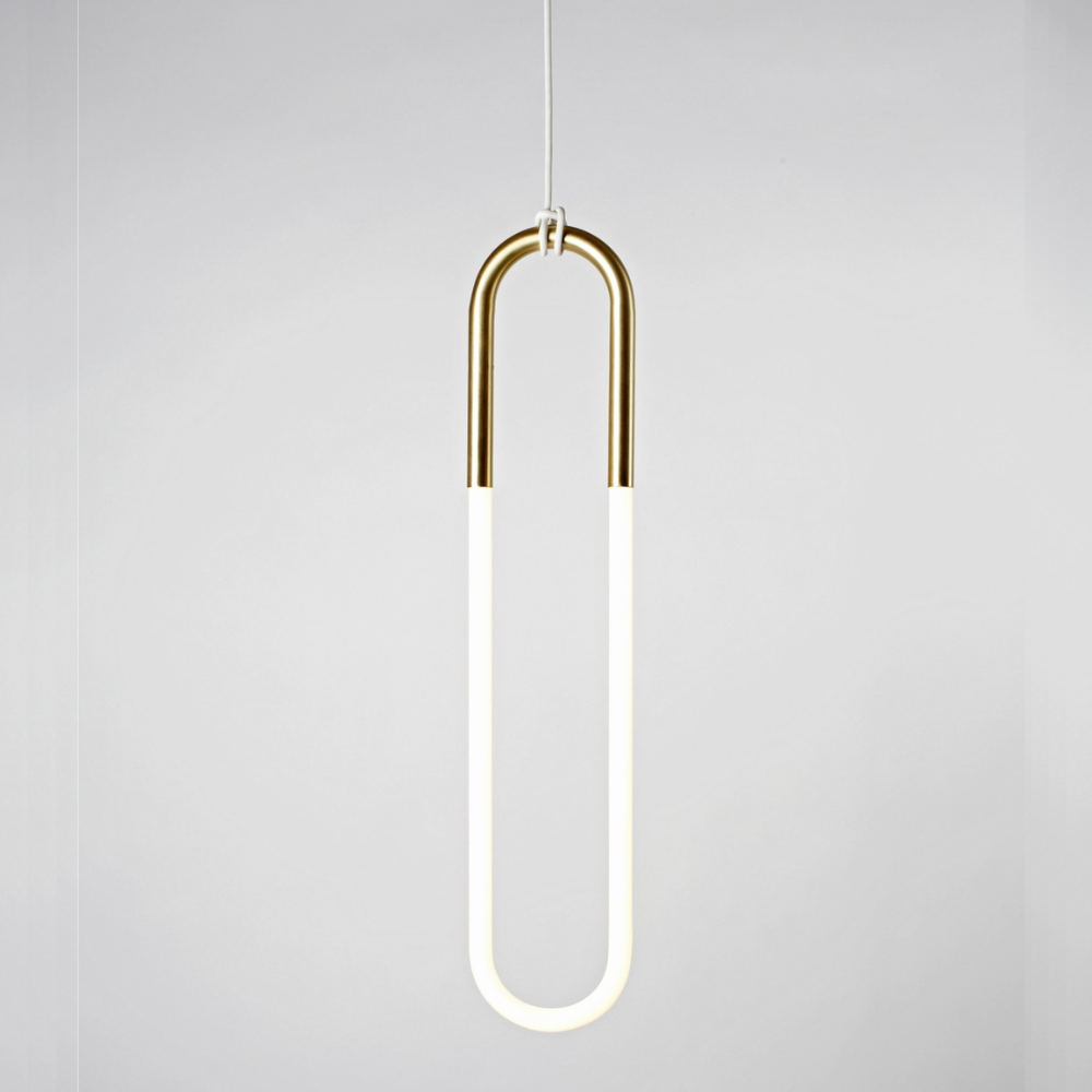 Amora Oval Pendant Gold & White