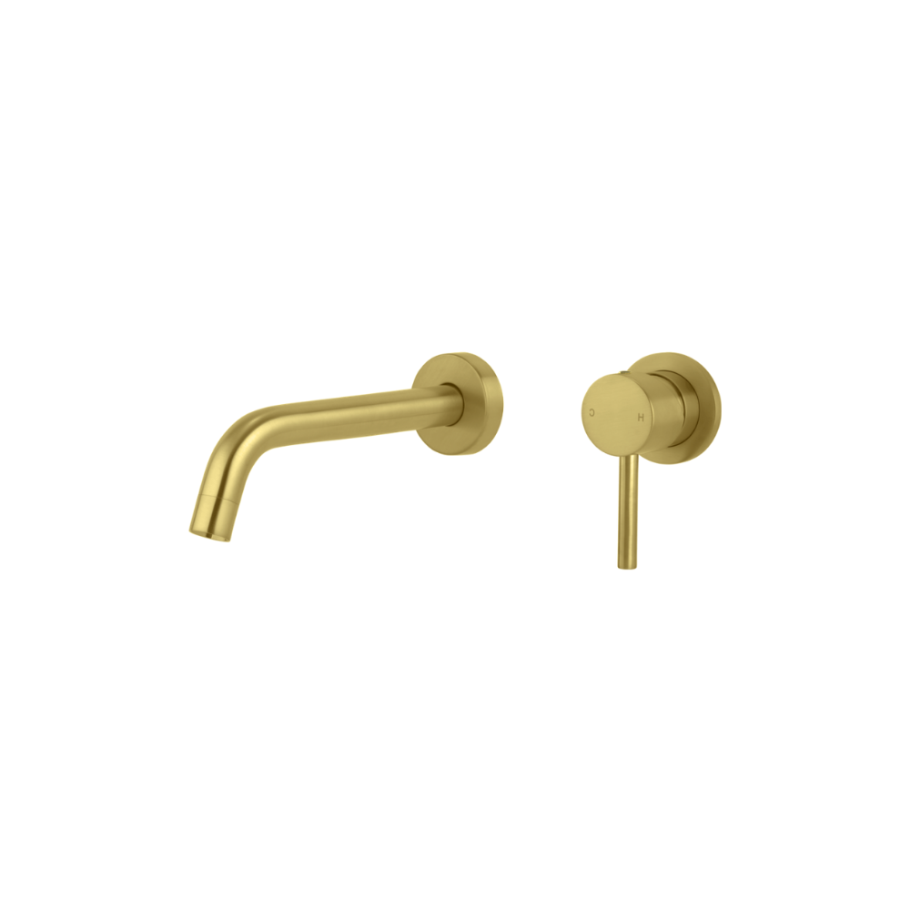 Riva Curved Spout And Mixer – Brass Gold