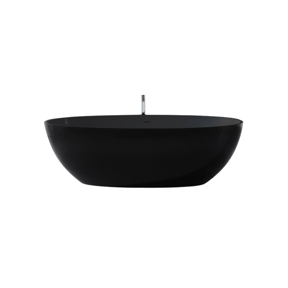 Parma Freestanding Oval Solid Surface Matte Black Bathtub