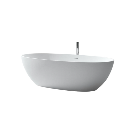 Parma Freestanding Oval Solid Surface Matte White Bathtub