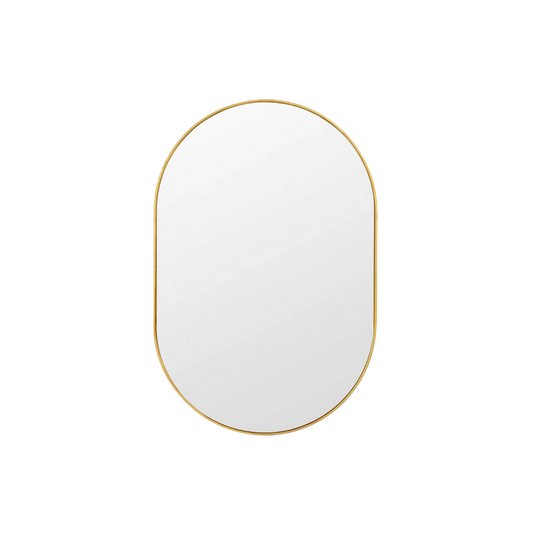 Sorrento Oval Mirror 600x1000 – Gold Anodised