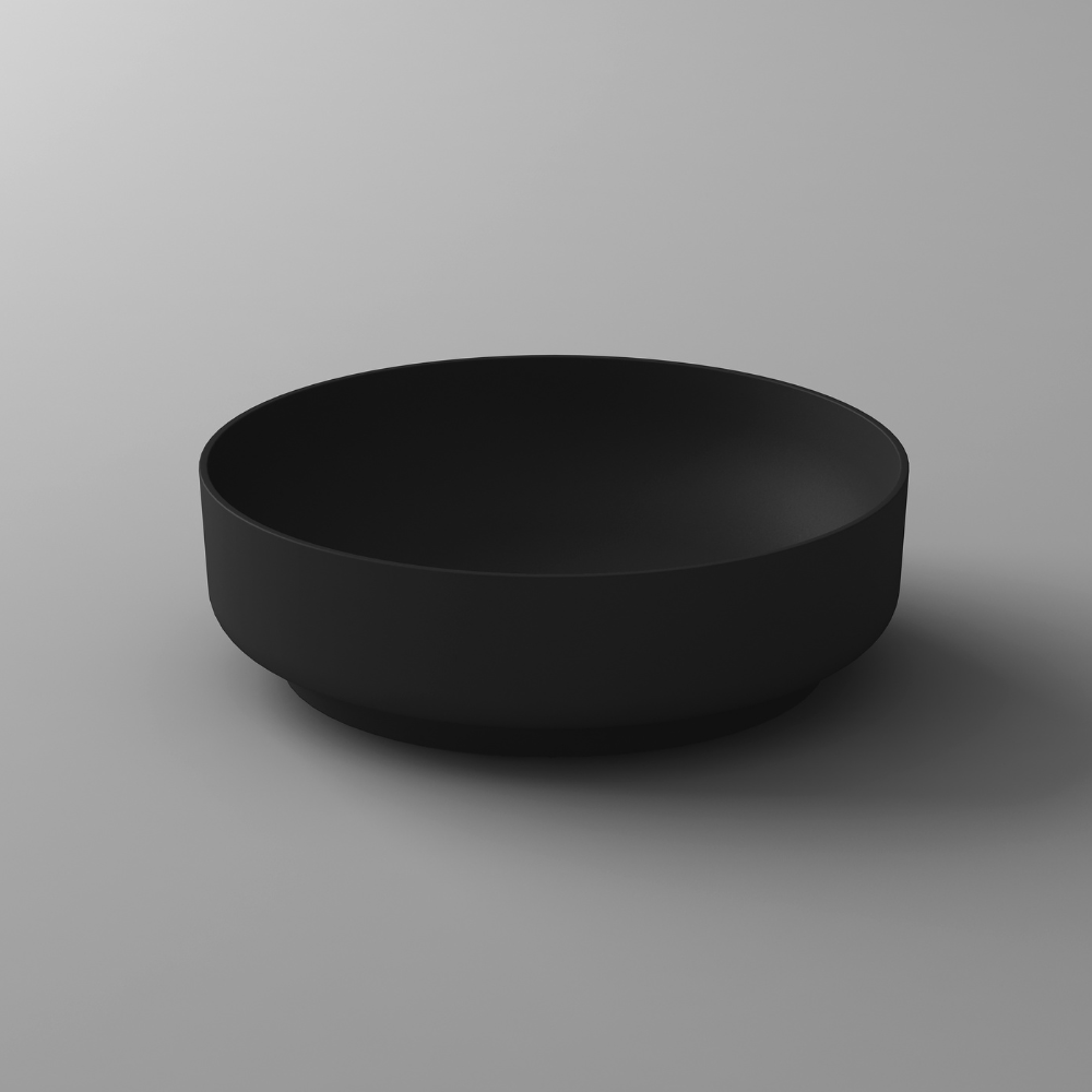 Savina Round Solid Surface Black Matte