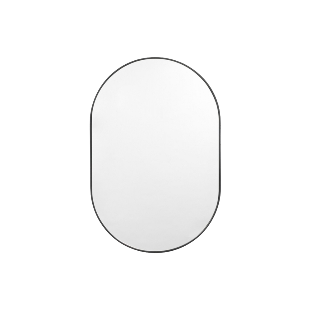 Sorrento Oval Mirror 600*1000 – Black Anodised