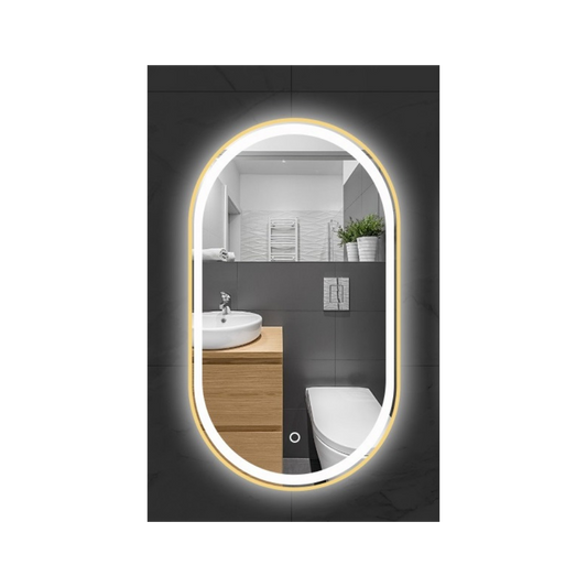 Sorrento Oval LED Mirror 600*1000 – Gold Anodised