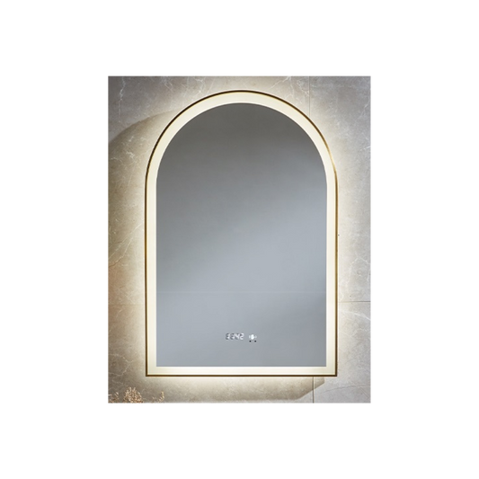 Siena Arch LED Mirror 600*900 – Gold Anodised